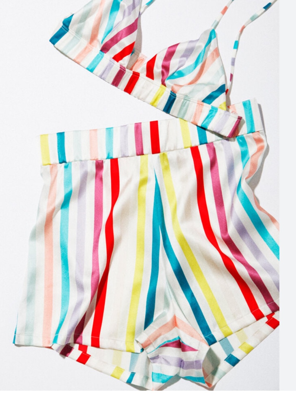 Morgan Lane Striped Silk Shorts